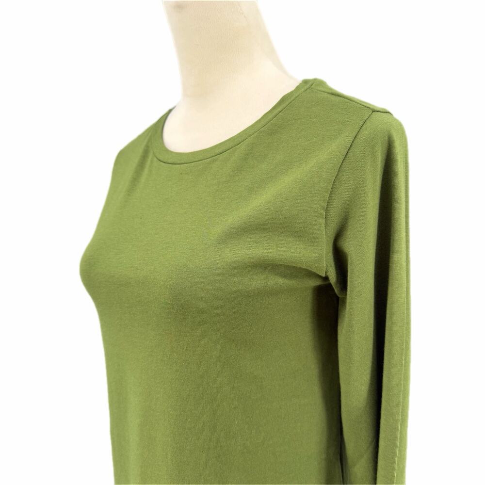 Universal Standard NEW Green Long Sleeve Tee Rex Crew Casual Basic Soft T-shirt - Picture 5 of 13